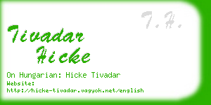 tivadar hicke business card